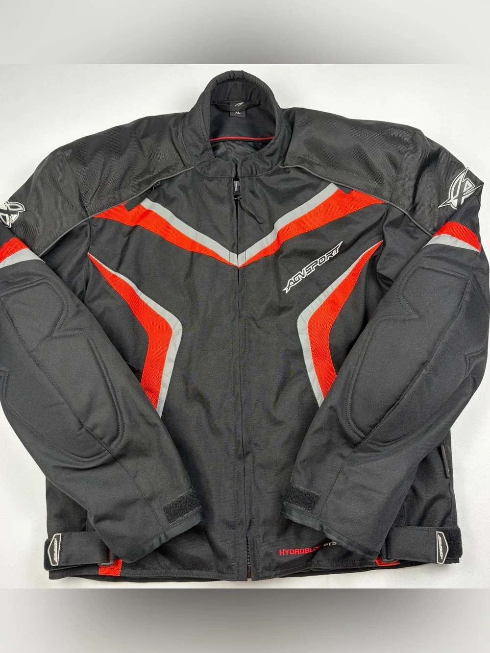 AGVSPORT Hydrobloc Motorcycle Jacket Men XL Armored Black Red Riding Biker